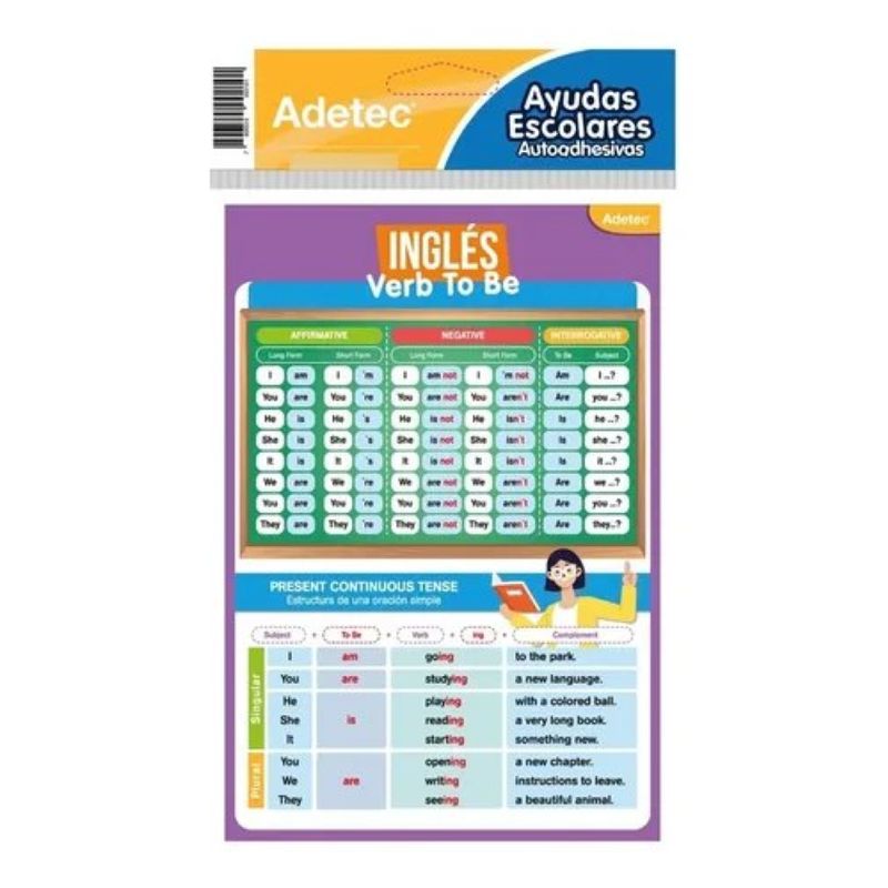 ADETEC - Stickers De Ayuda Escolar Ingles Y Animales Adetec 2 Hojas