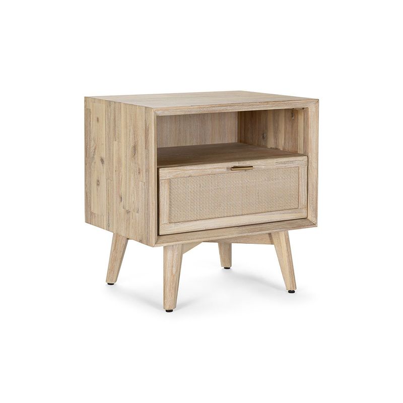 ROSEN - Velador Halsey Madera-Rattán Natural