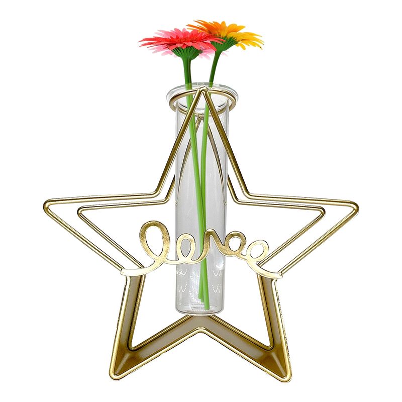 GENERICO - Florero Minimalista Estilo Nórdico Diseño De Estrella Color Dorado