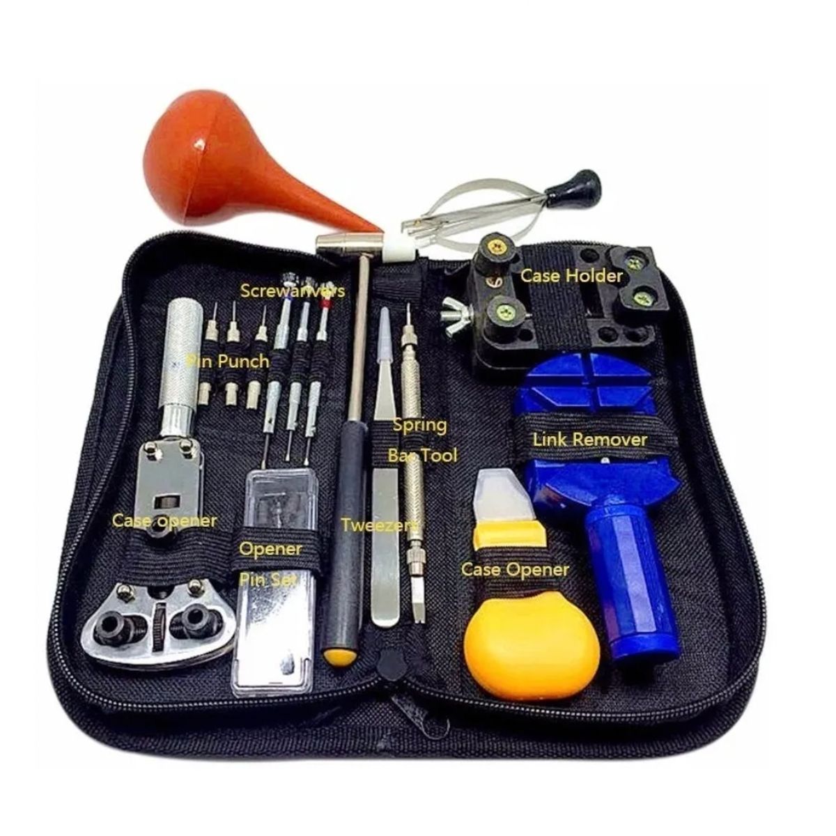 GENERICO - Kit 16 Herramientas Relojeria Relojes Reloj Con Estuche