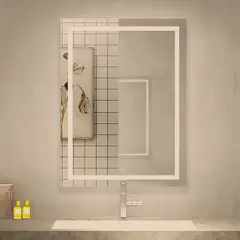 DTD - Espejo Baño con Luz Led más Desempañador Electrico y Touch Control 90x75cm