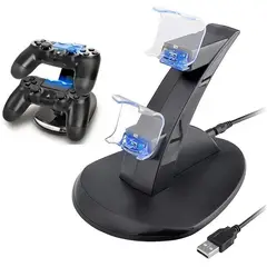 GENERICO - Cargador De Mando Ps4 Accesorios Play 4 Carga Dual