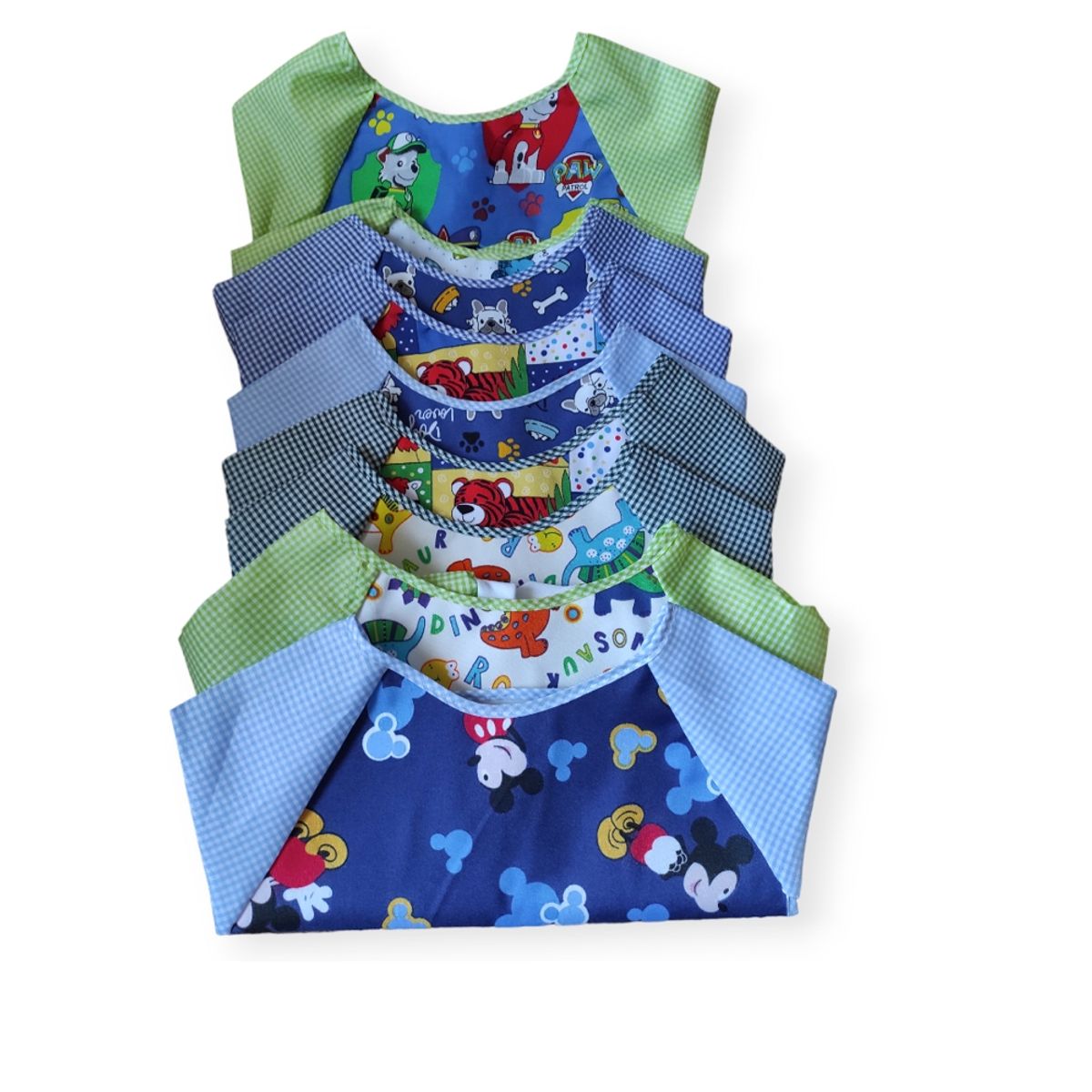 GENERICO - Pack 2 Baberos  Mangas con Puño Bebe Diseño Niño