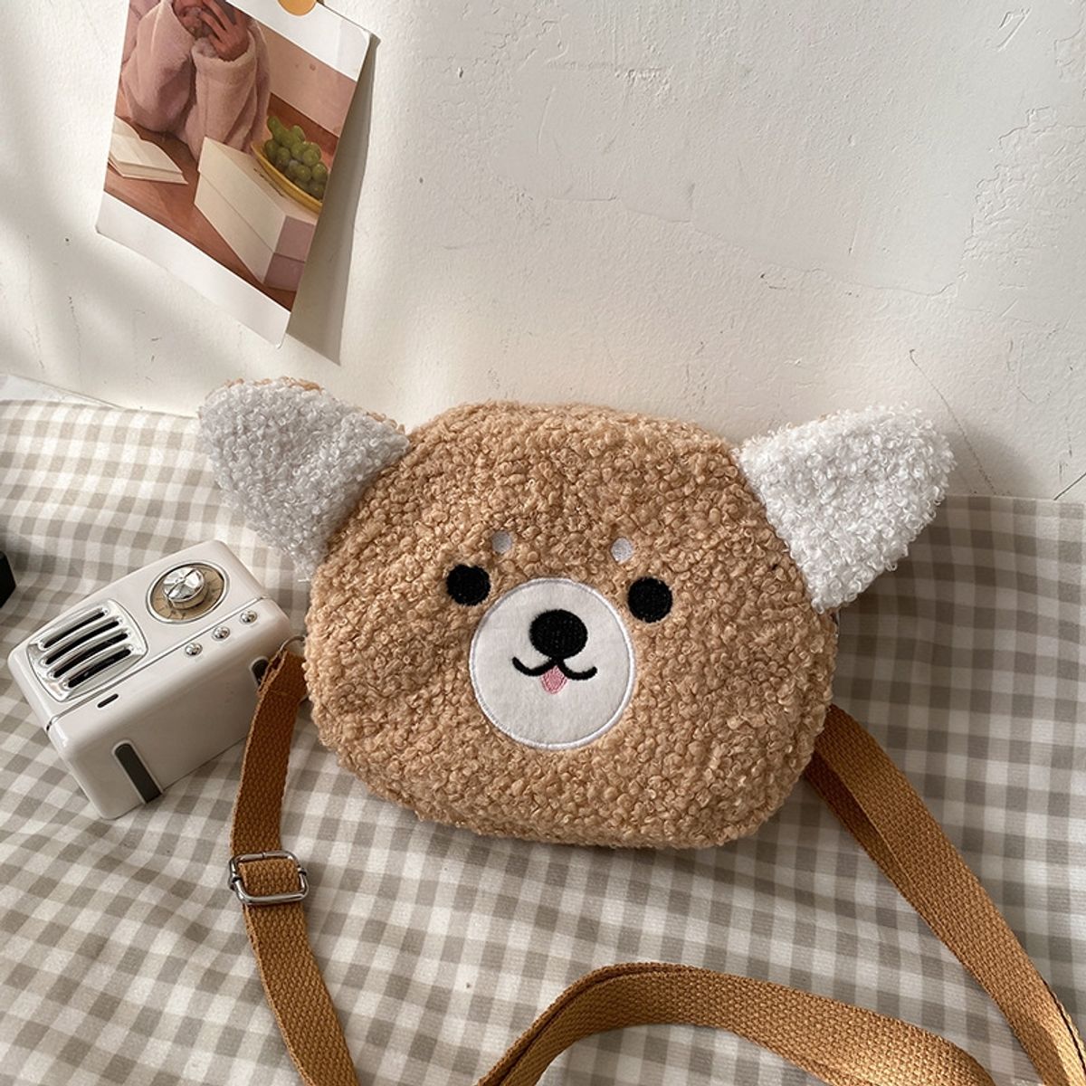 BJ HOGAR - Cartera Perro Peludo Bolso Infantil mini bag