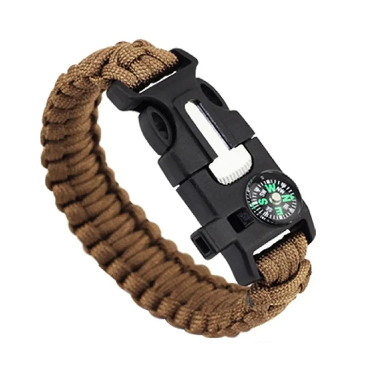 GENERICO - Pulsera Paracord Treking Y Escalada Supervivencia 5 En 1.