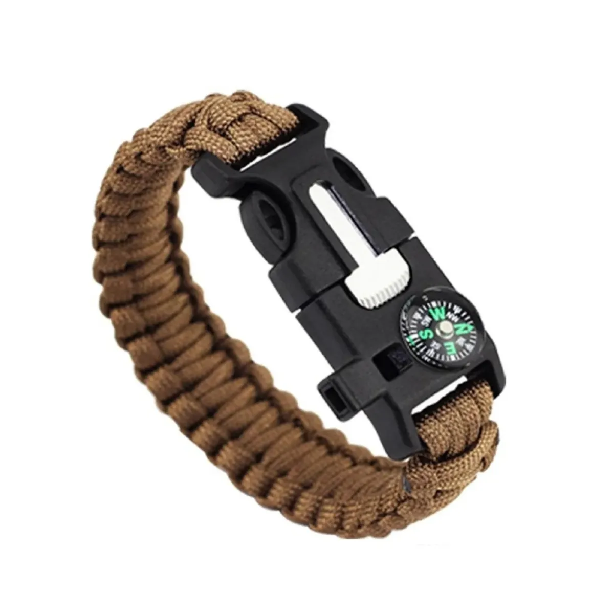 GENERICO - Pulsera Paracord Treking Y Escalada Supervivencia 5 En 1.