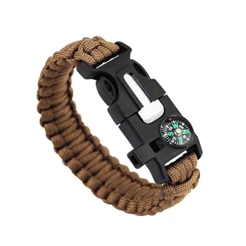 GENERICO - Pulsera Paracord Treking Y Escalada Supervivencia 5 En 1.