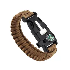 GENERICO - Pulsera Paracord Treking Y Escalada Supervivencia 5 En 1.