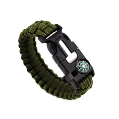 GENERICO - Pulsera Paracord Treking Y Escalada Supervivencia 5 En 1.