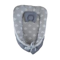Nido Colecho Gris Elefante Blanco con Gris Liso