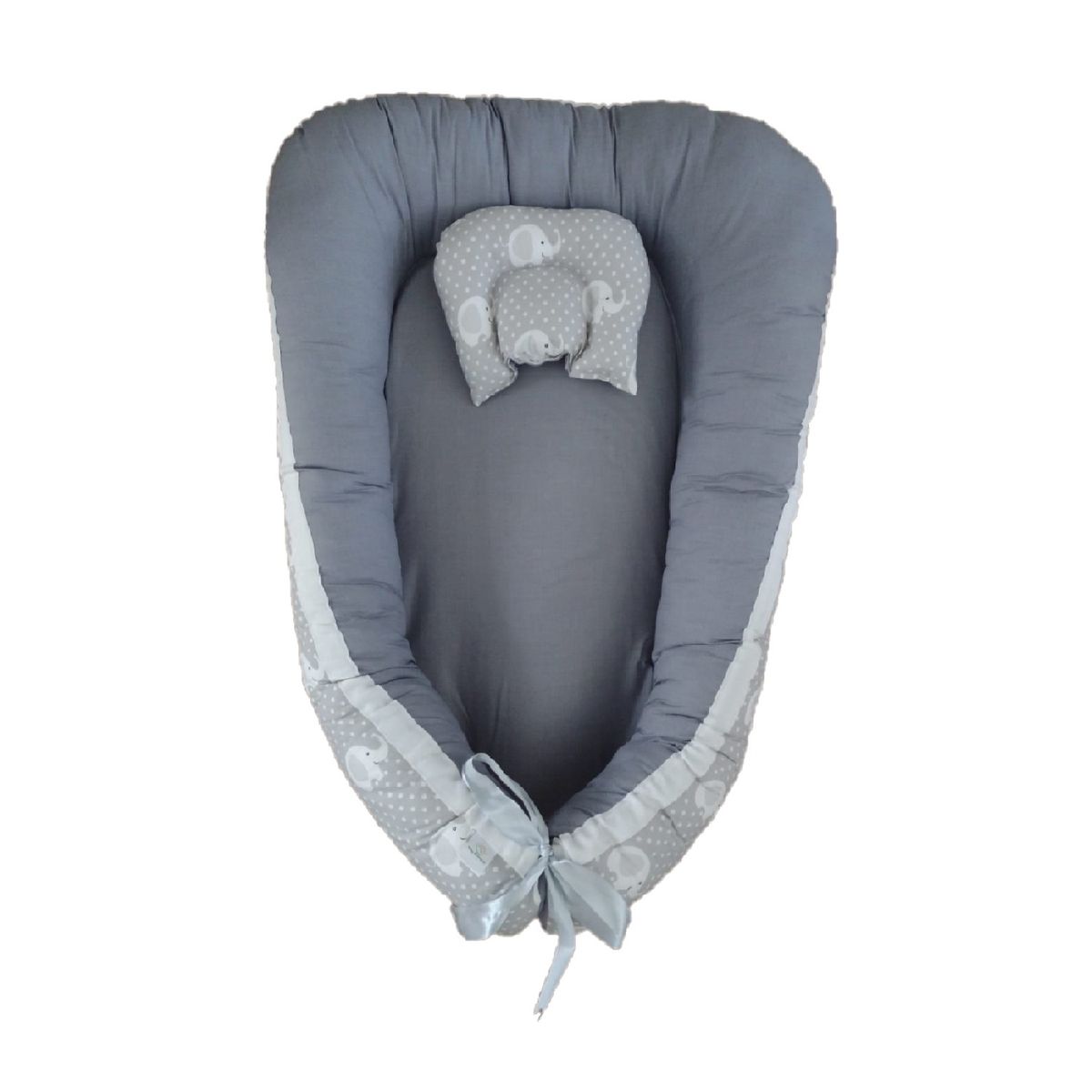 GENERICO - Nido Colecho Gris Elefante Blanco con Gris Liso