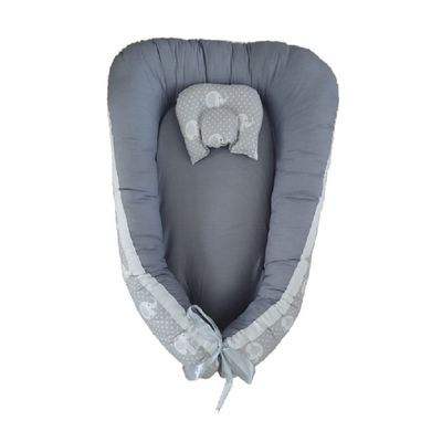 Imagen 2 del producto Nido Colecho Gris Elefante Blanco con Gris Liso