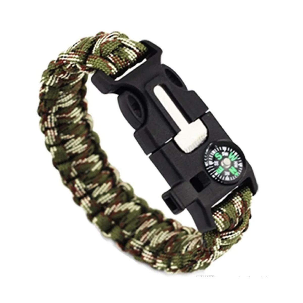 GENERICO - Pulsera Paracord Treking Y Escalada Supervivencia 5 En 1.