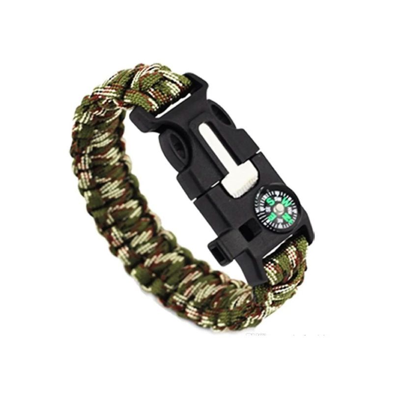GENERICO - Pulsera Paracord Treking Y Escalada Supervivencia 5 En 1.