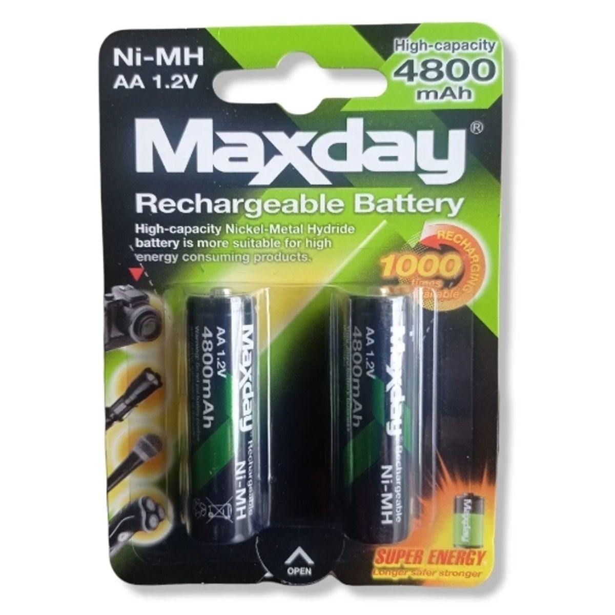 GENERICO - Pack 2 Pilas Aaa Recargables 4800 Mah Maxday