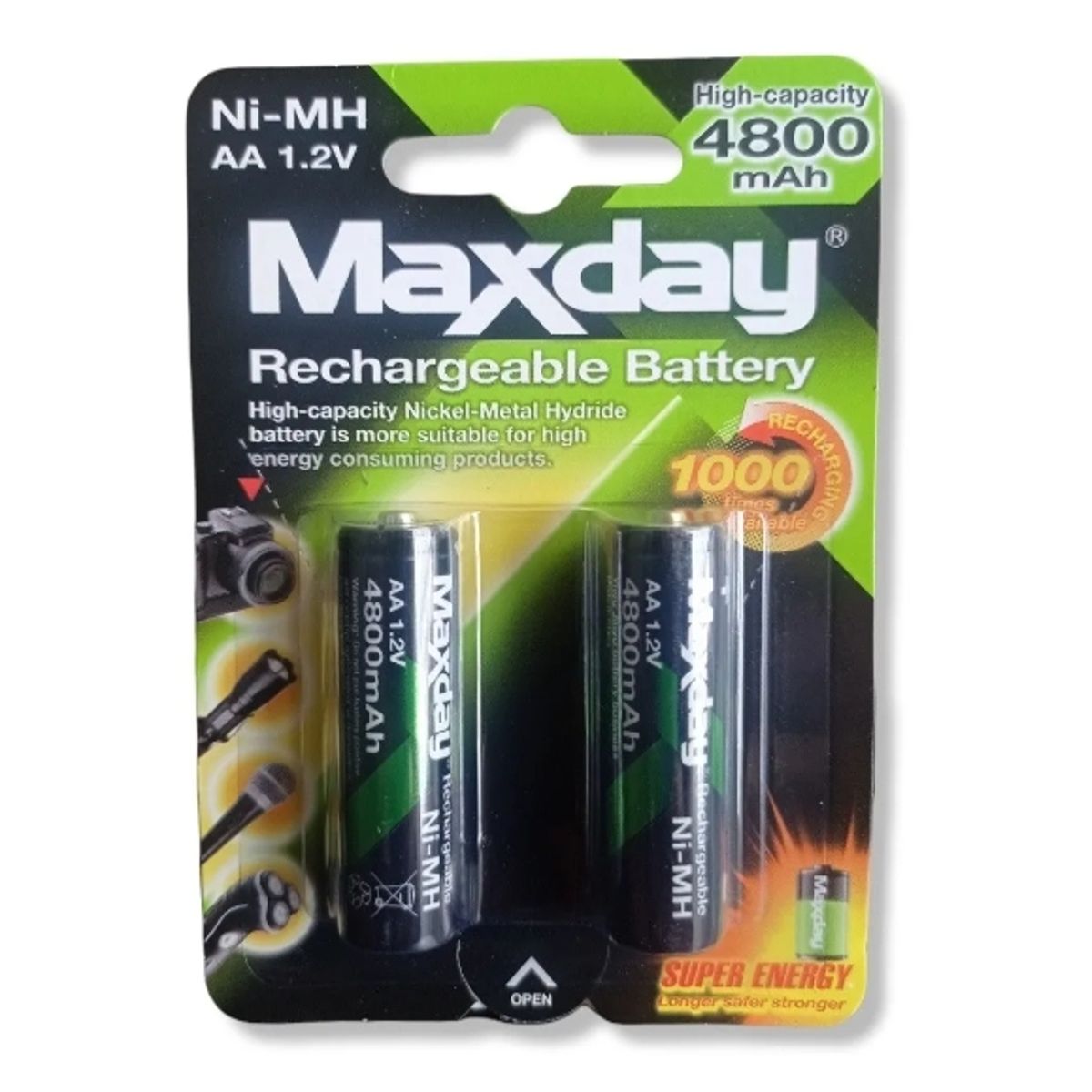 GENERICO - Pack 2 Pilas Aaa Recargables 4800 Mah Maxday