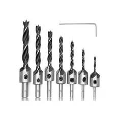 OFERTABKN - Brocas Avellanadoras Biseladoras Madera Carpintería 7 Piezas