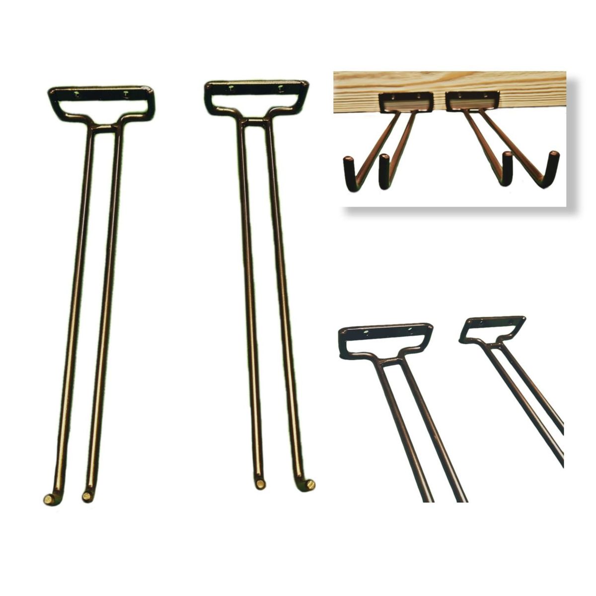 GENERICO - Porta copas de pared 35cm de largo -forja- 1 unidad ( para 4 copas )