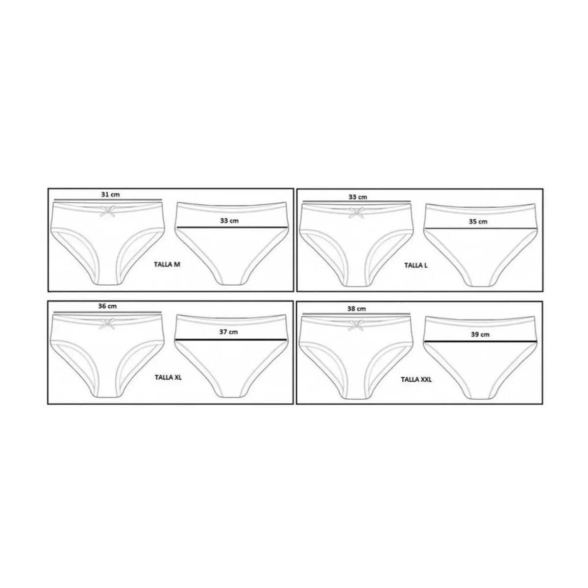 EVERSO - Pack 6 Calzones Bambu Tiro Alto Señora