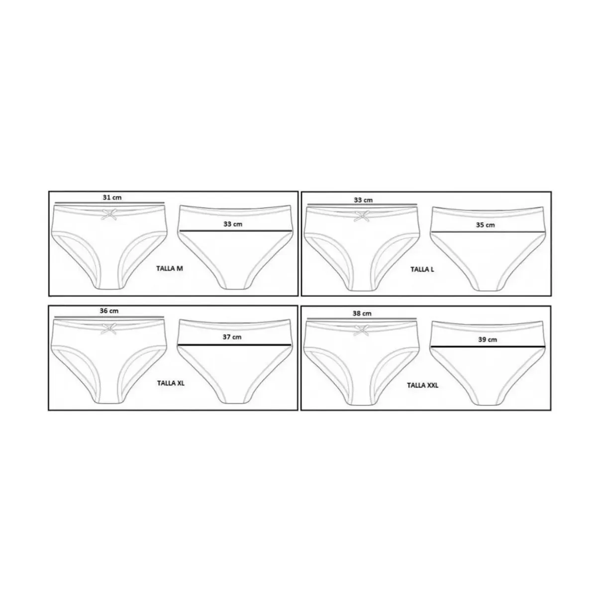 EVERSO - Pack 6 Calzones Bambu Tiro Alto Señora