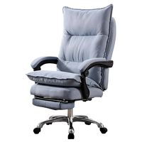 Silla Jefe De Tela Oficina Con Reposapiés Azul