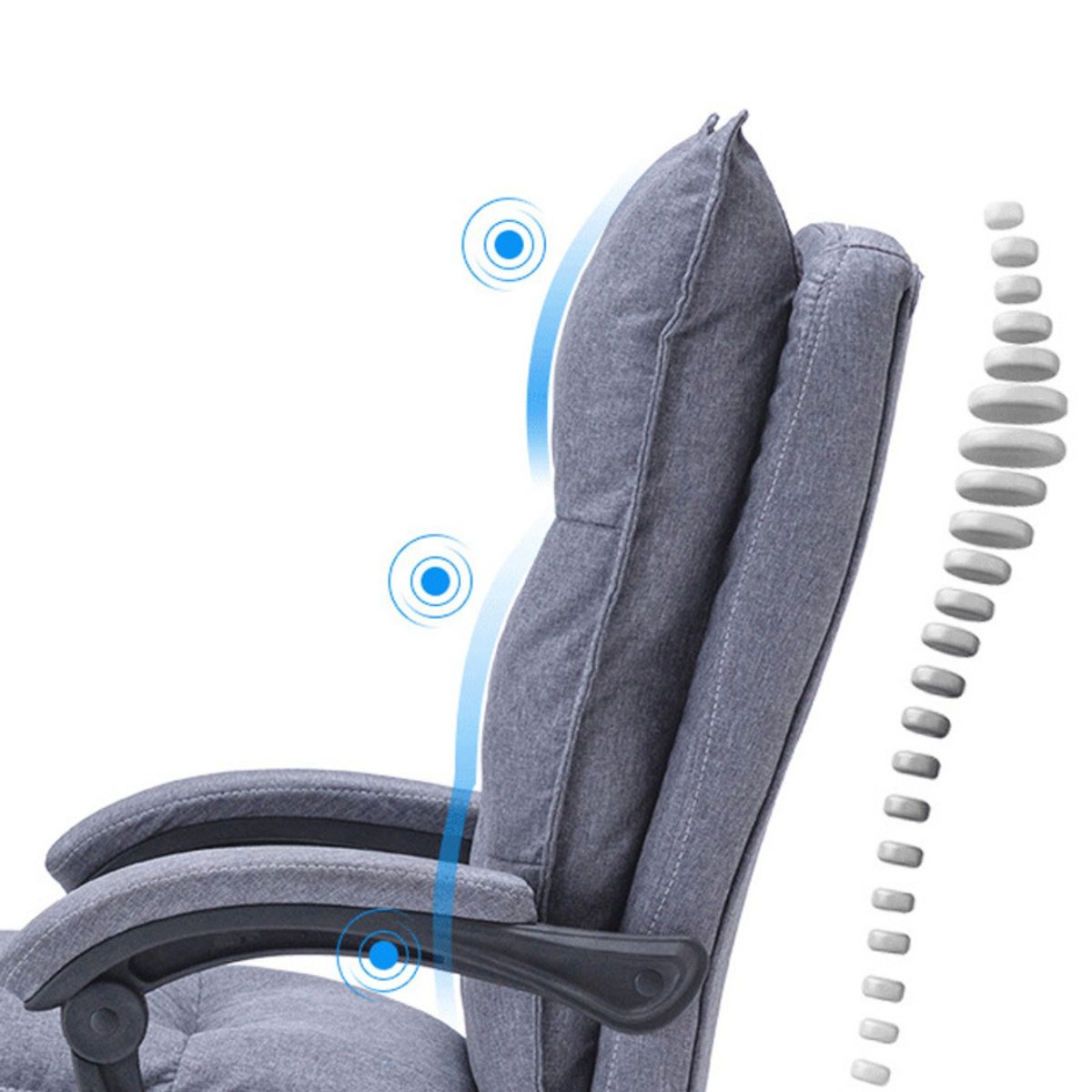 CRUSEC - Silla Jefe De Tela Oficina Con Reposapiés Azul