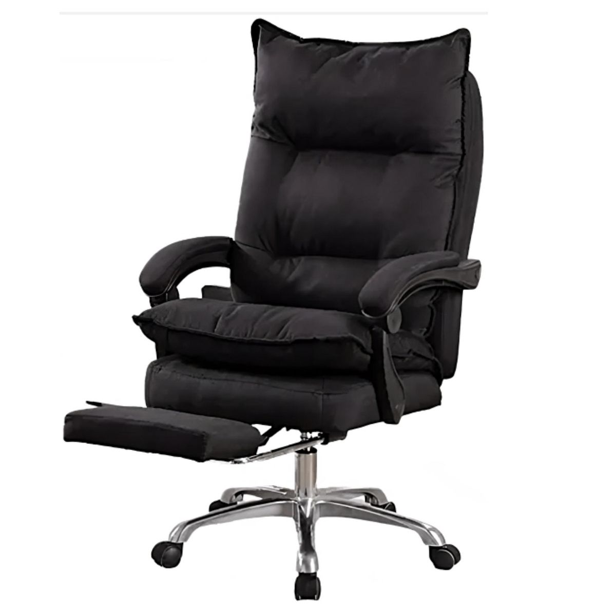 CRUSEC - Silla Jefe De Tela Oficina Con Reposapiés Negro