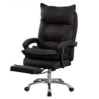 Silla Jefe De Tela Oficina Con Reposapiés Negro