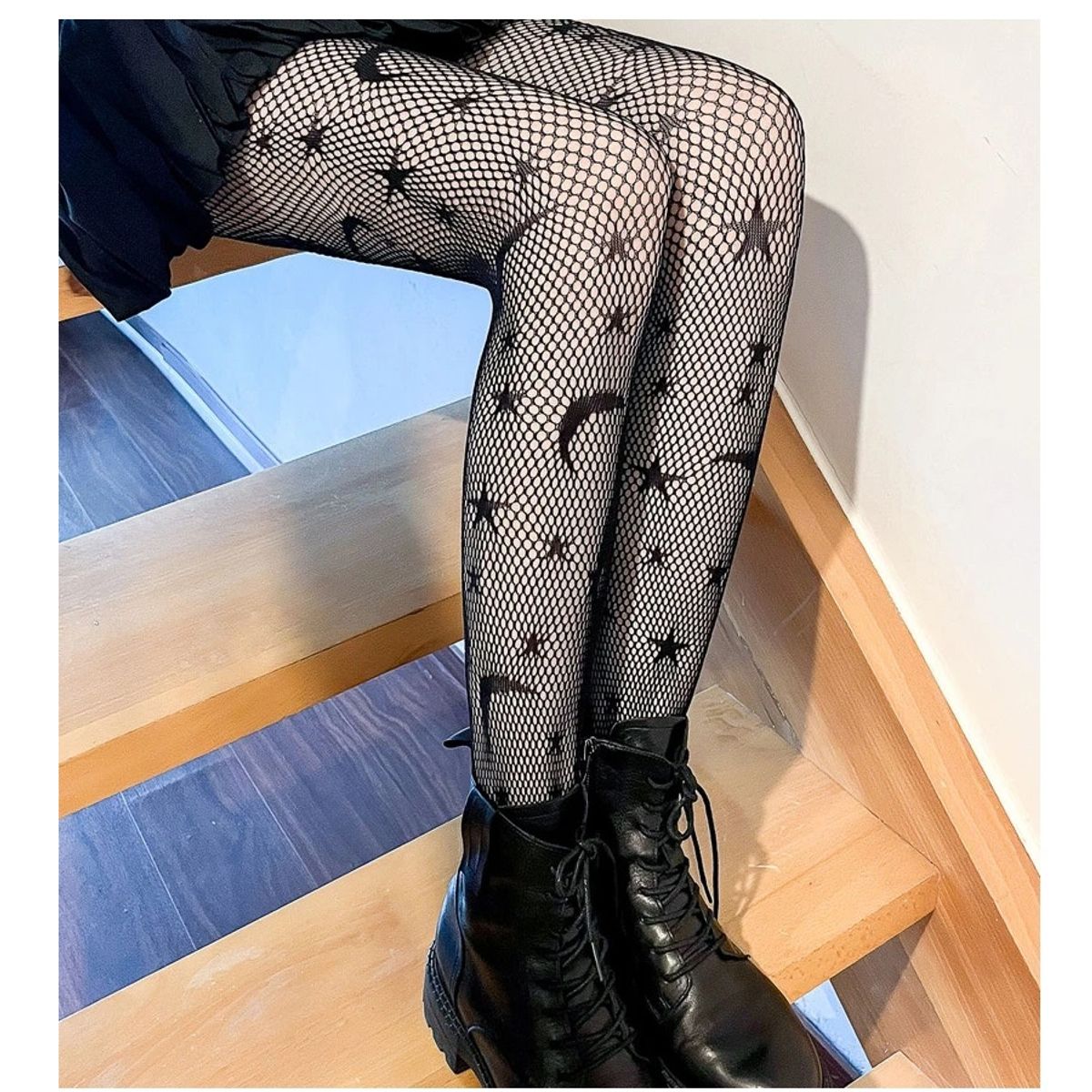 GARSIL - Pack De 3 Pantys Medias Para Mujer Tipo Malla - Diseño Estrella - Luna