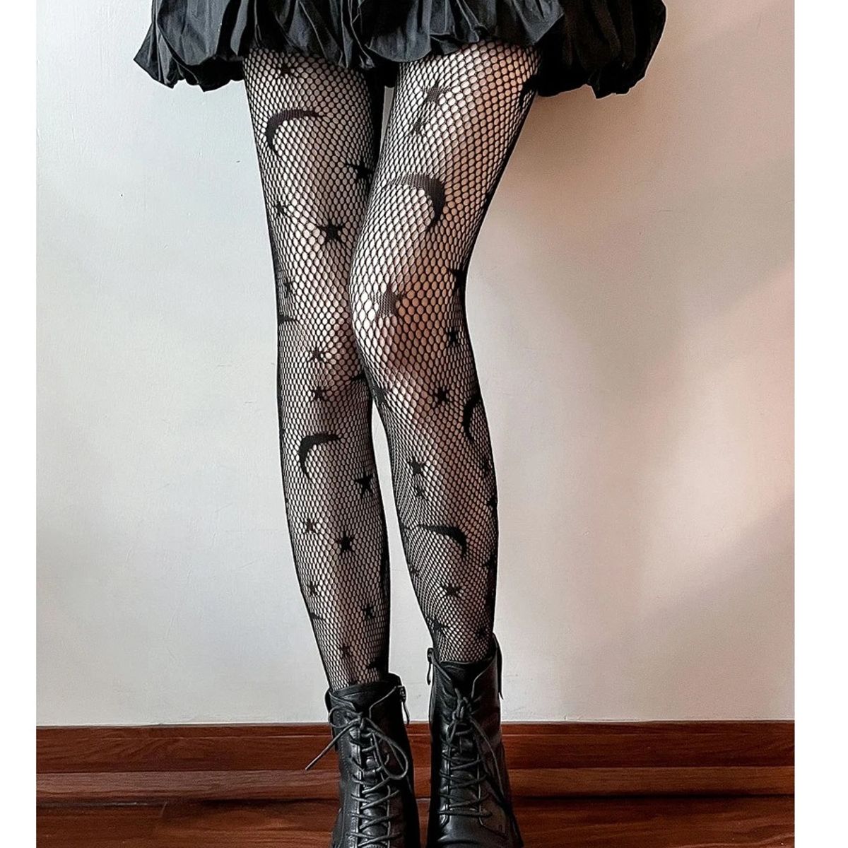 GARSIL - Pack De 3 Pantys Medias Para Mujer Tipo Malla - Diseño Estrella - Luna