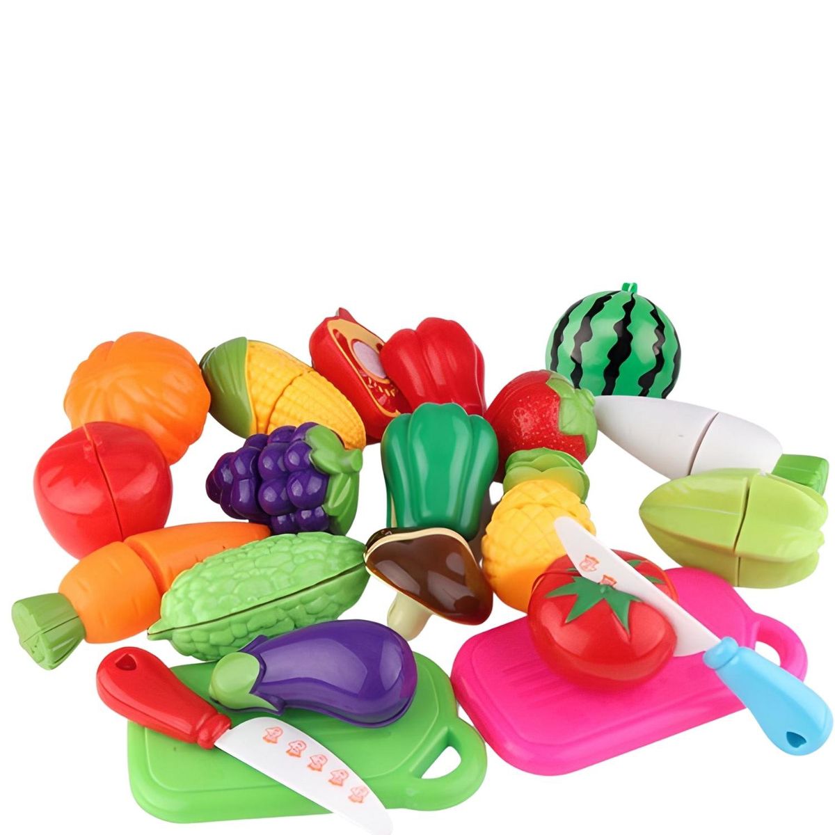 CRUSEC - Juguete De Corte De Cocina De Frutas y Verduras 29 Piezas