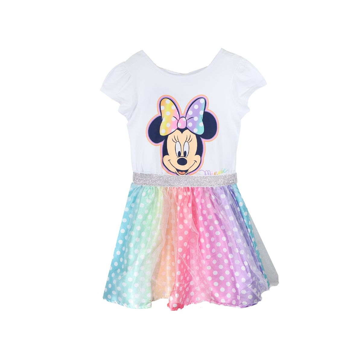 DISNEY - Vestido Niña Minnie Colorida Blanco Disney
