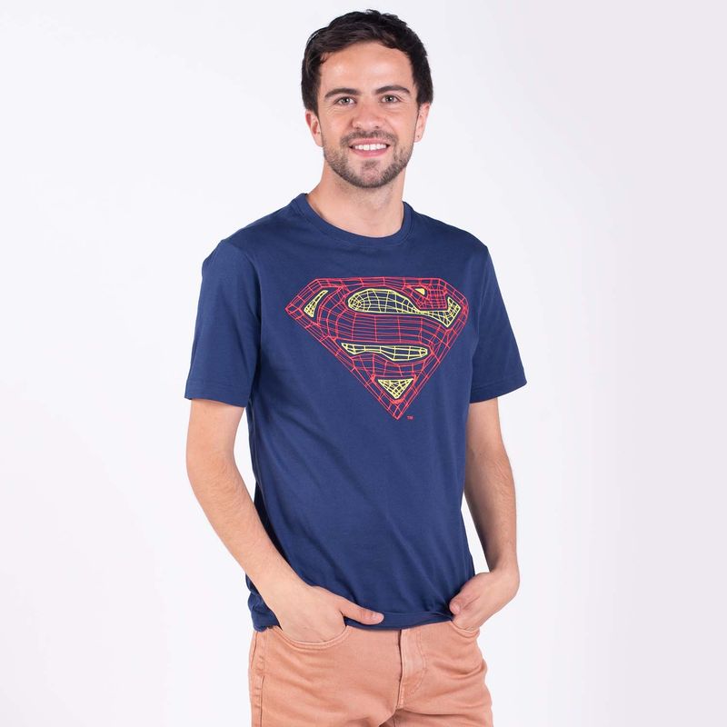 DC COMICS - Polera Hombre Superman Lil Azul Dc Comics