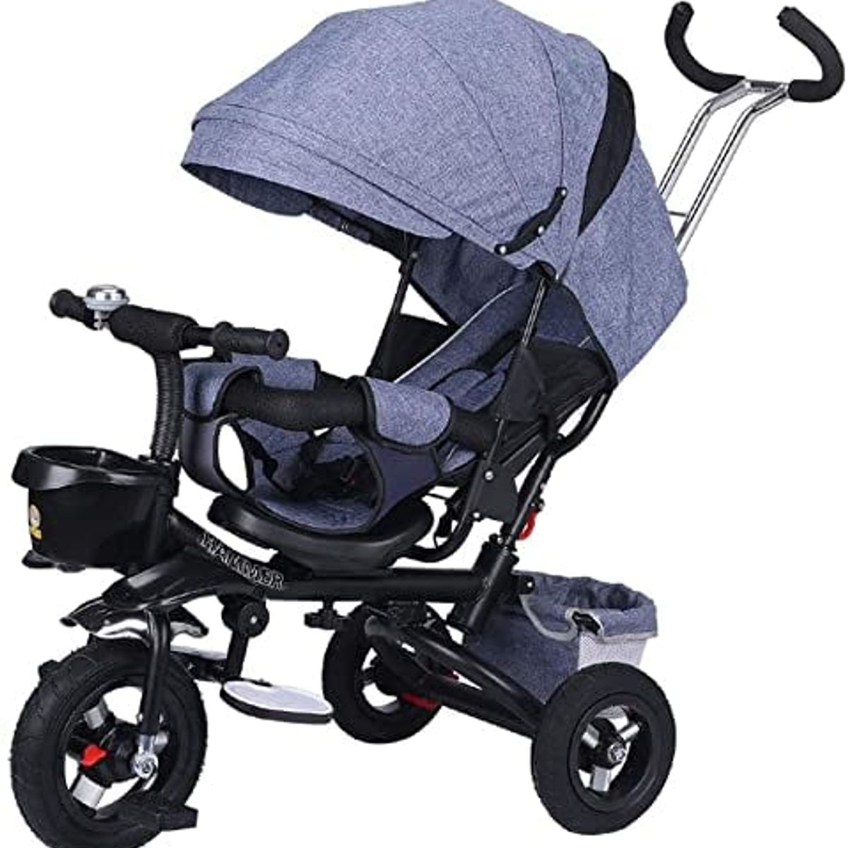 CRUSEC - Triciclo Multifuncional Plegable 360° Con Sombrilla - Azul