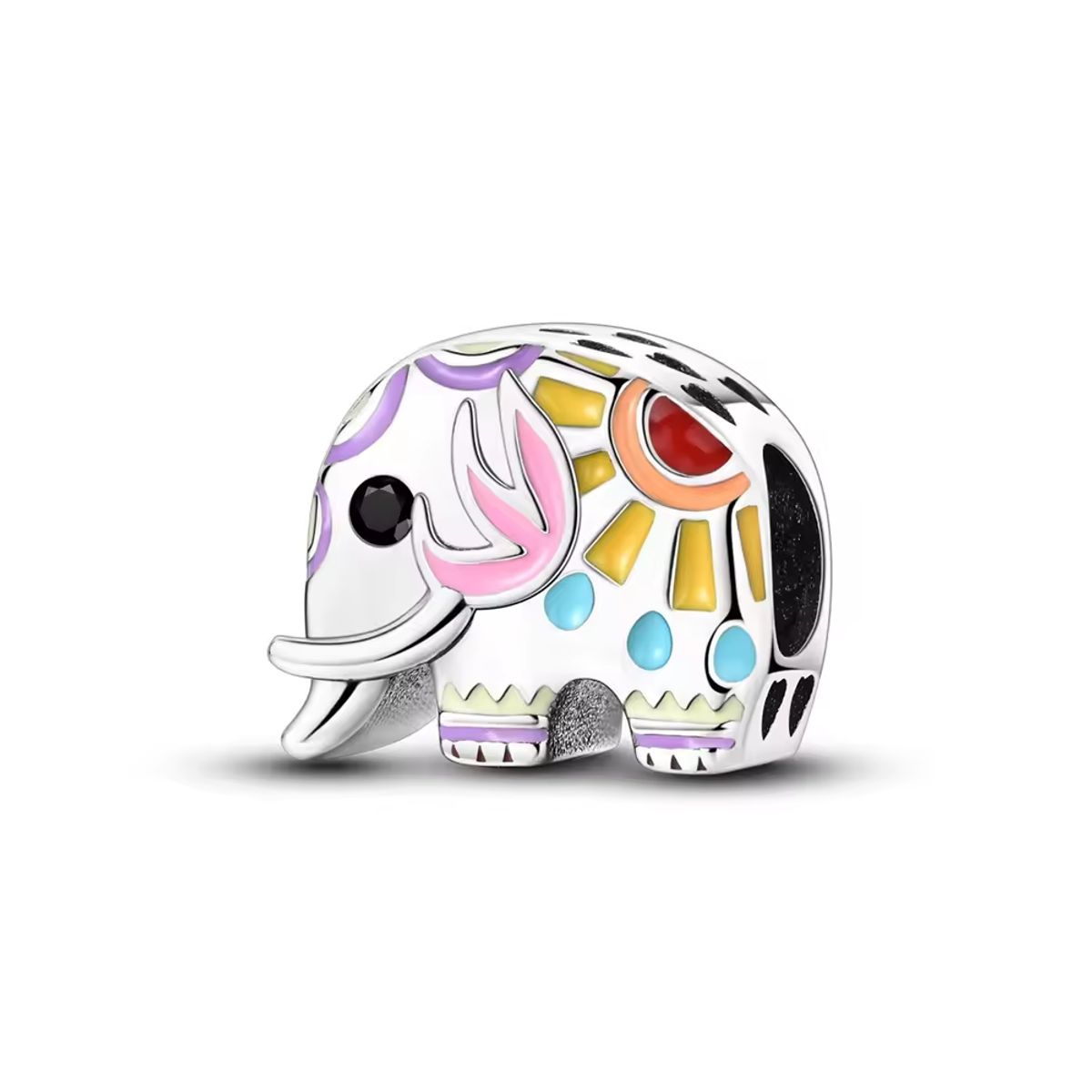 SILVER HEART - Charm Elefante Colorido en Plata Fina 925 SILVER HEART
