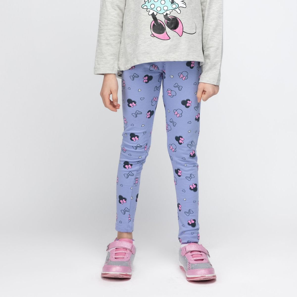 DISNEY - Calza Niña Minnie Silueta Lazo Morado Disney