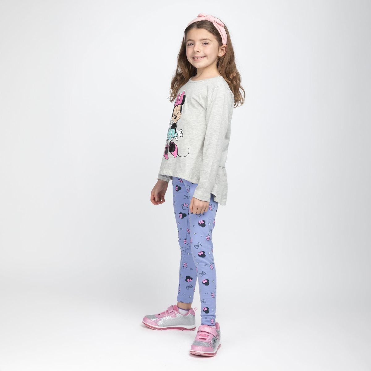 DISNEY - Calza Niña Minnie Silueta Lazo Morado Disney