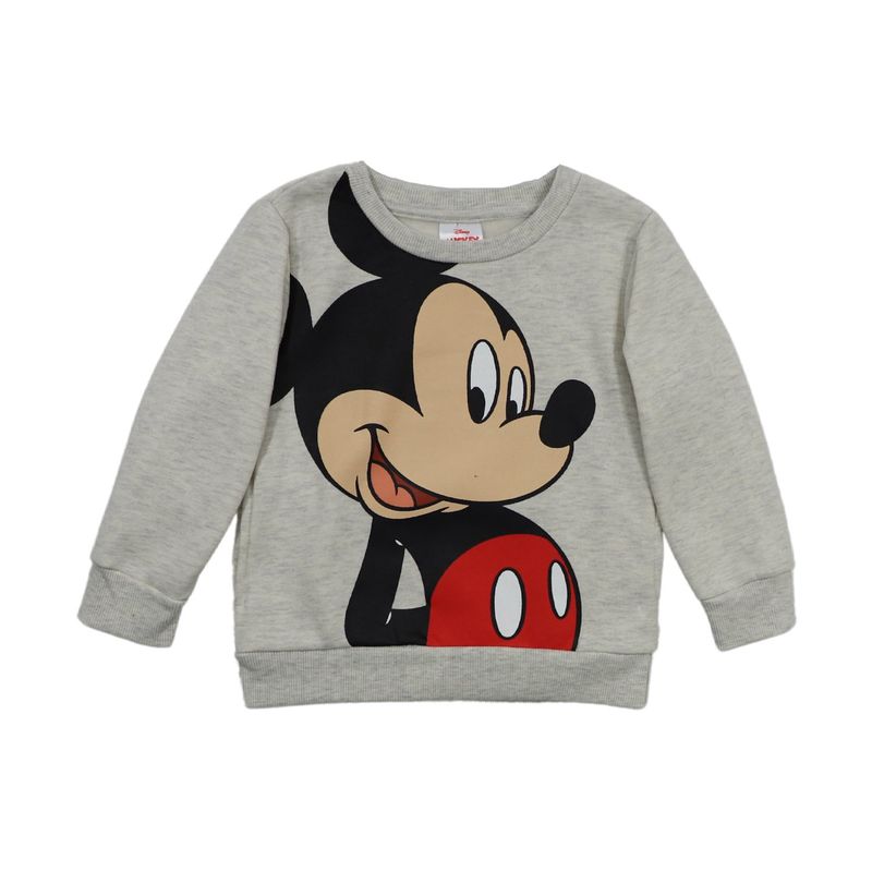 DISNEY - Poleron Niño Mickey Coqueto Bonito Gris Disney