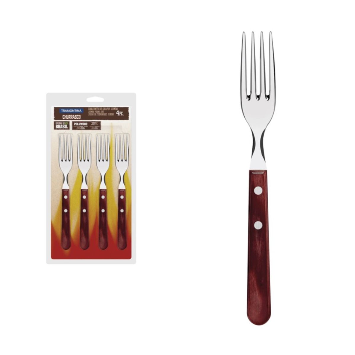 TRAMONTINA - TENEDOR 4UN CASTAÑO JUMBO POLYWOOD TRAMONTINA-MIMBRAL