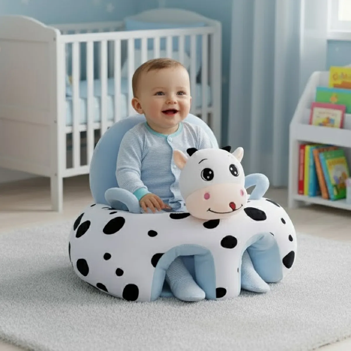 MON PETIT - Cojin Asiento Bebe Seguridad y Apoyo Vaquita