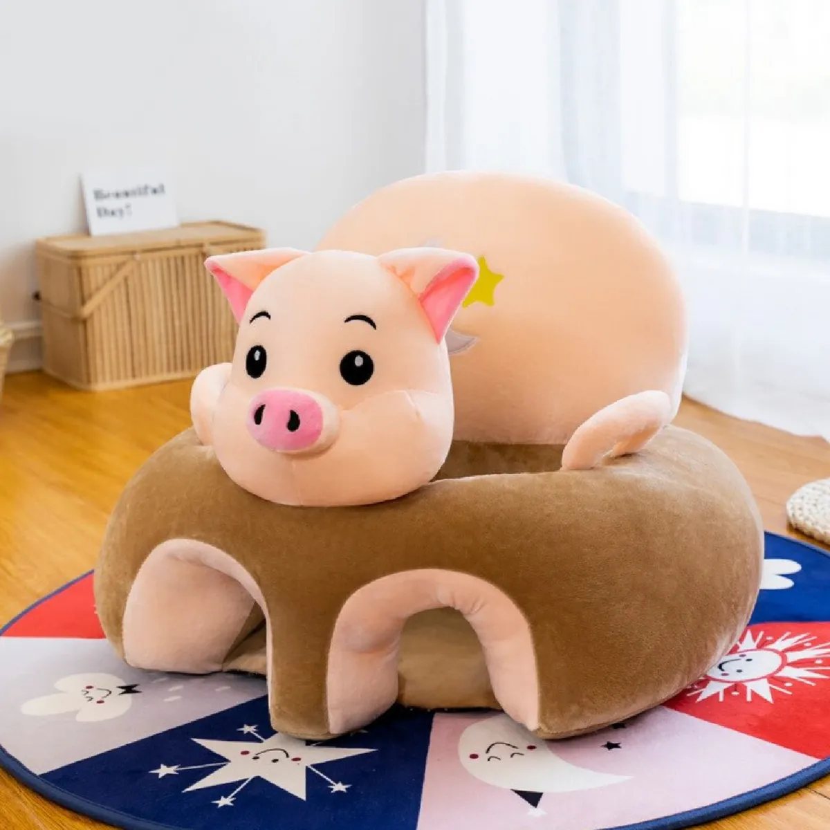 MON PETIT - Cojin Asiento Bebe Seguridad y Apoyo Cerdito