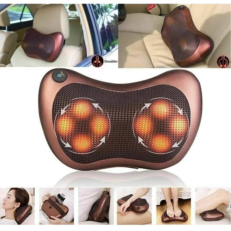 GENERICO - Masajeador Eléctrico Almohada Cojín Lumbar Cuello Piernas