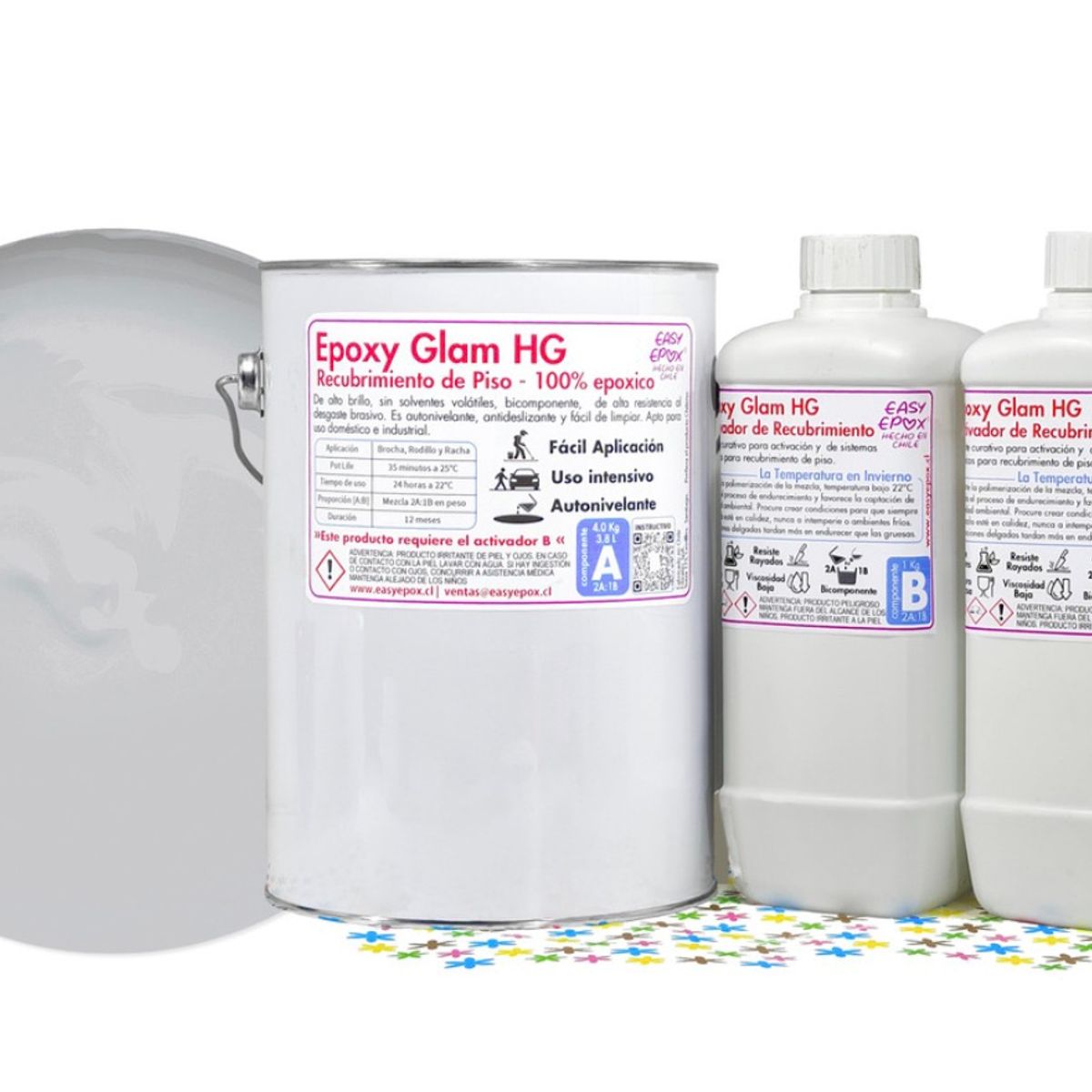 EASY EPOX - Resina Epoxica Gris Para Pisos Cubriente Maximo Una Mano
