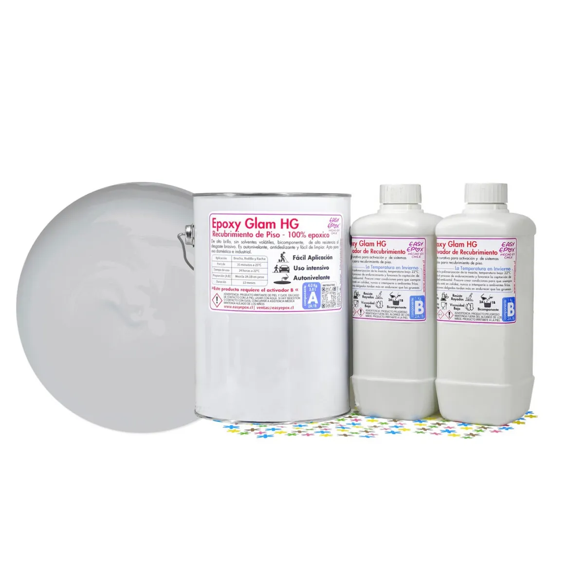 EASY EPOX - Resina Epoxica Gris Para Pisos Cubriente Maximo Una Mano