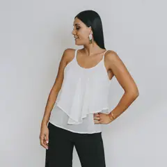 NATALIA SEGUEL - Blusa Cala Larga Blanco Natalia Seguel_.