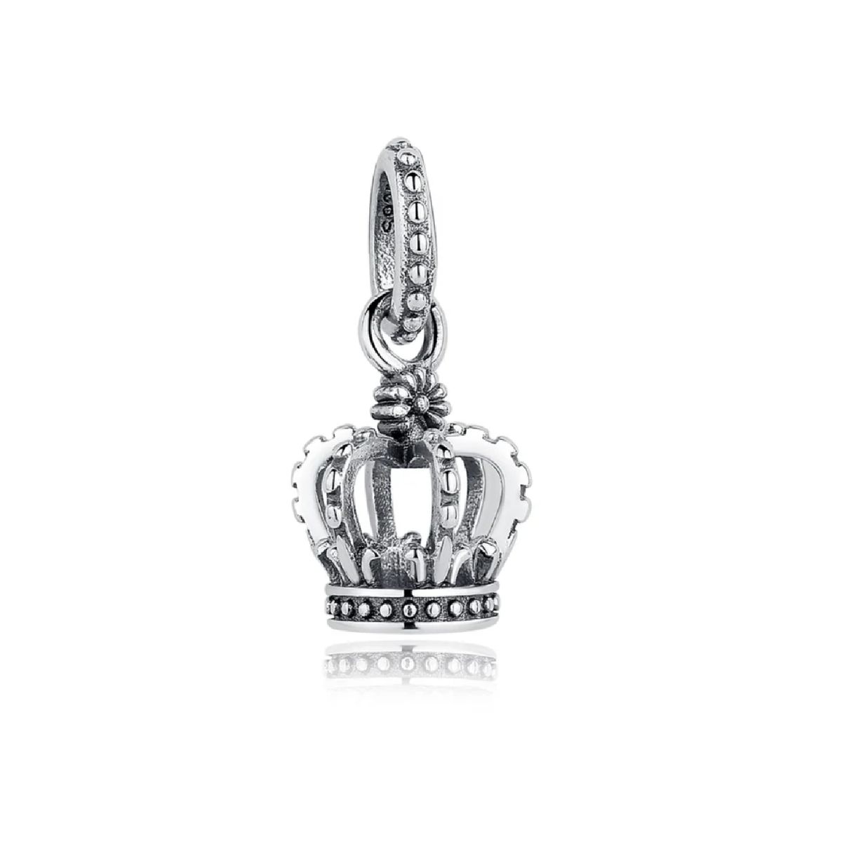 SILVER HEART - Charm Corona en Plata Fina 925 SILVER HEART