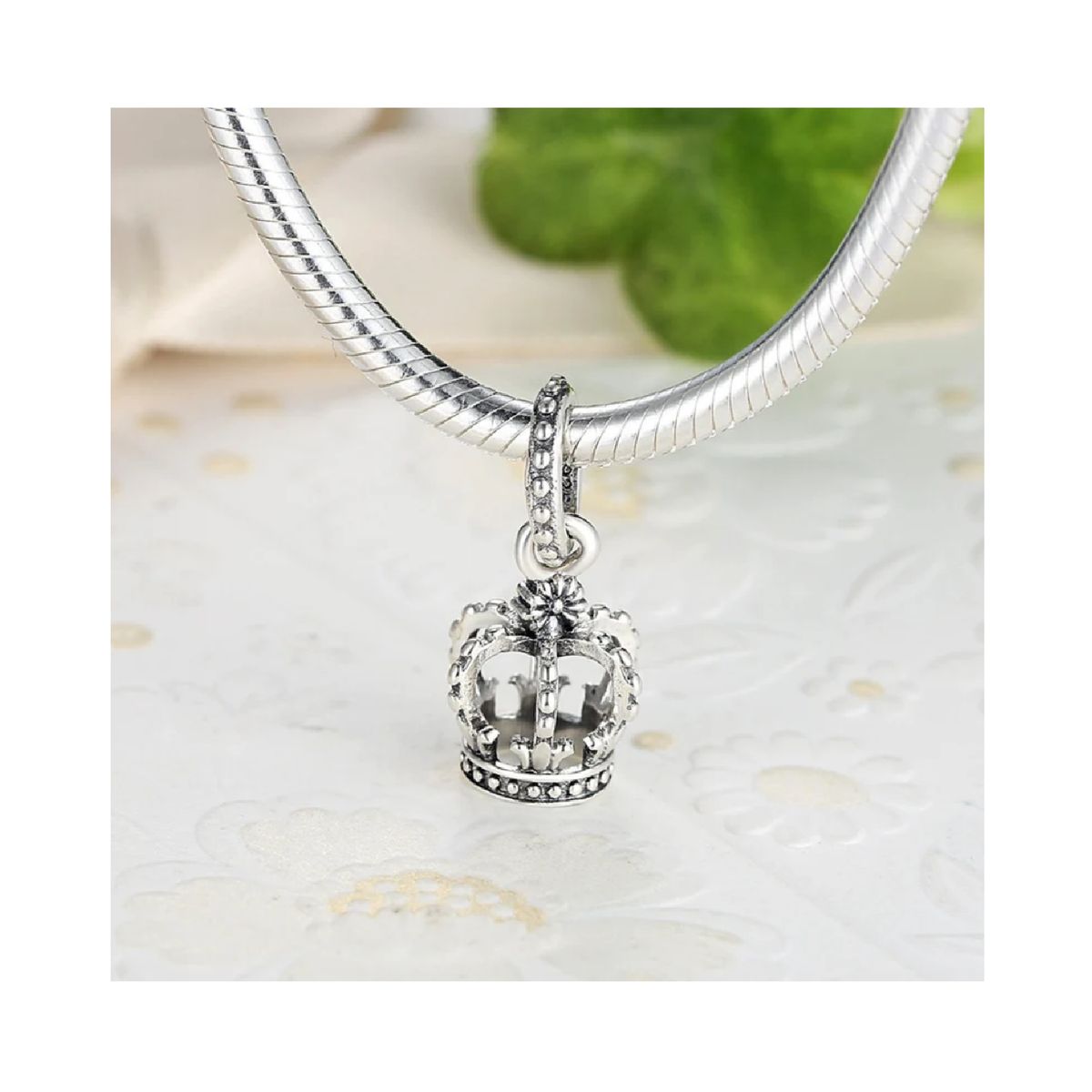 SILVER HEART - Charm Corona en Plata Fina 925 SILVER HEART