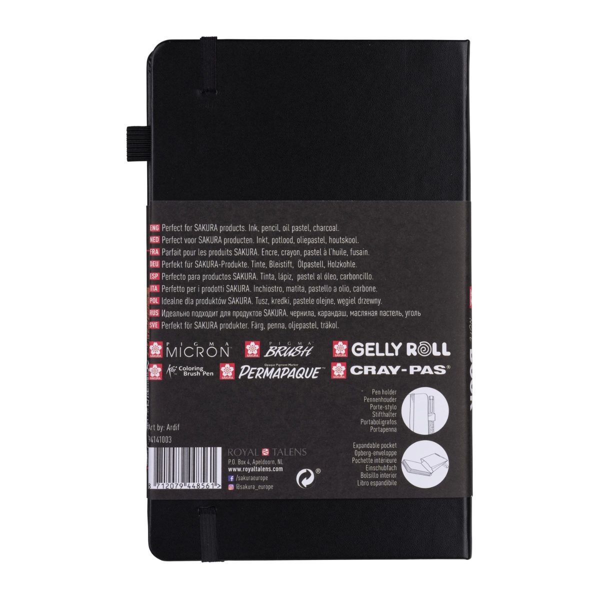 SAKURA - Libreta Sakura 21x13cm 140gr 80 Hojas Negras