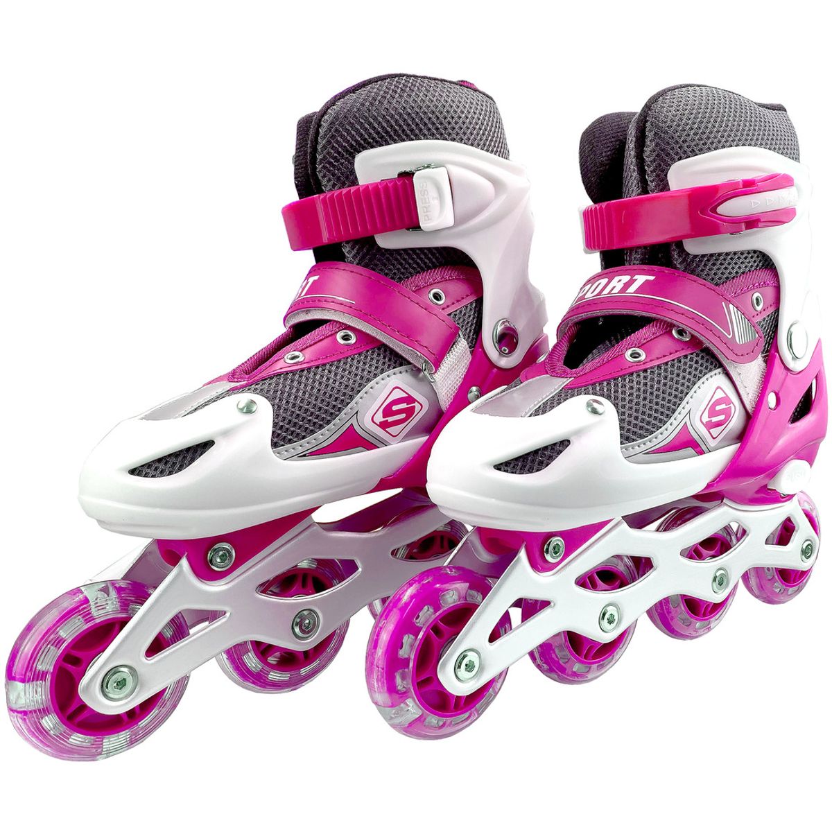 GENERICO - Patines Roller en Linea Niños Rosados Talla S