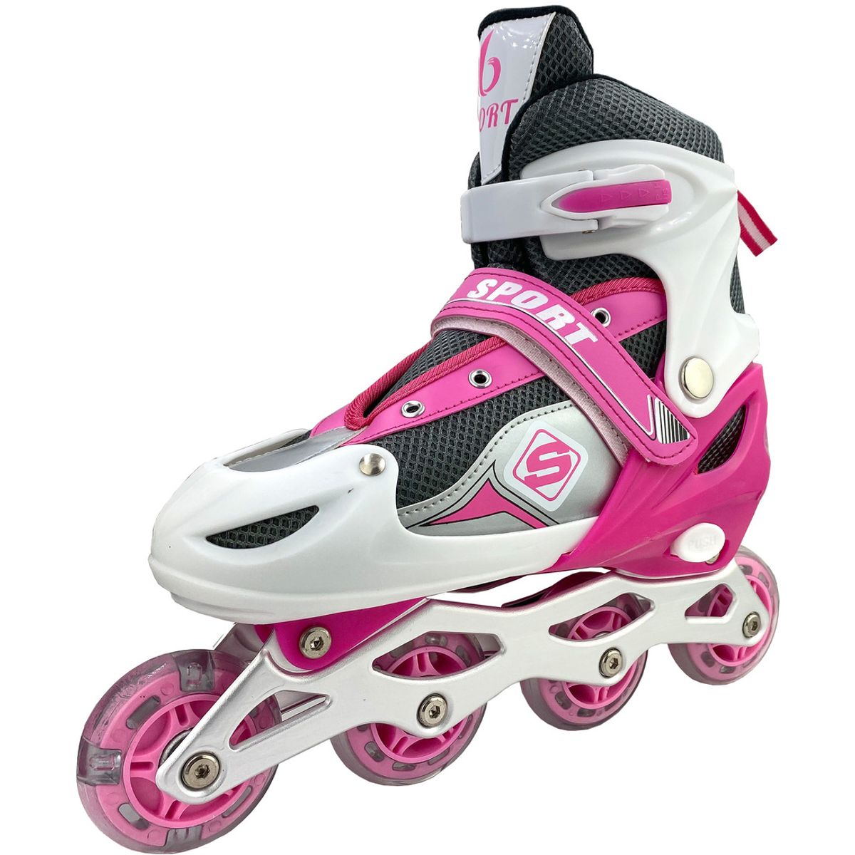 GENERICO - Patines Roller en Linea Niños Rosados Talla S